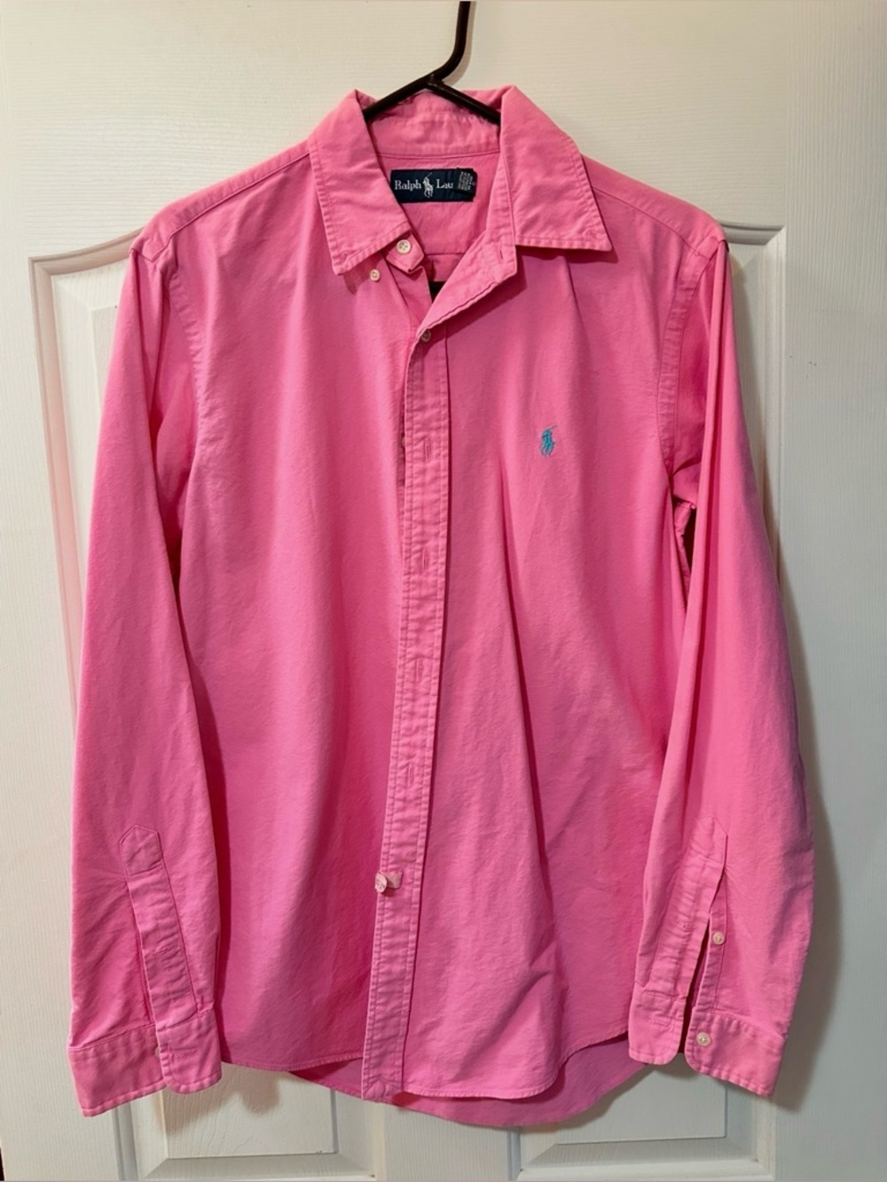 Ralph Lauren Bright Pink Men's Cotton Button-Down Shirt